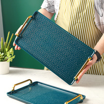 Light extravagant rectangular tray Home put tea cup plastic tea tray Nordic ins fruit tea table containing plate