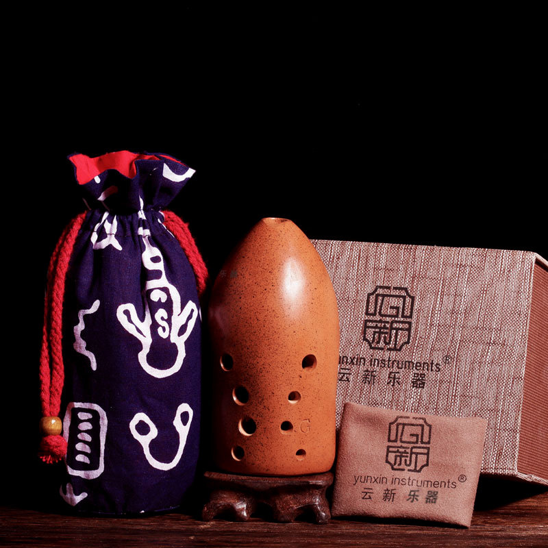 【云新】精制专业演奏考级10孔十孔双腔素红陶大鱼埙古埙民族乐器
