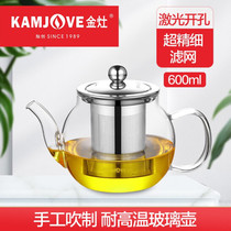 KAMJOVE Gold foci A-07 Tea passage cups Heat Resistant Glass Tea Pot office Kung fu tea with flower tea cup