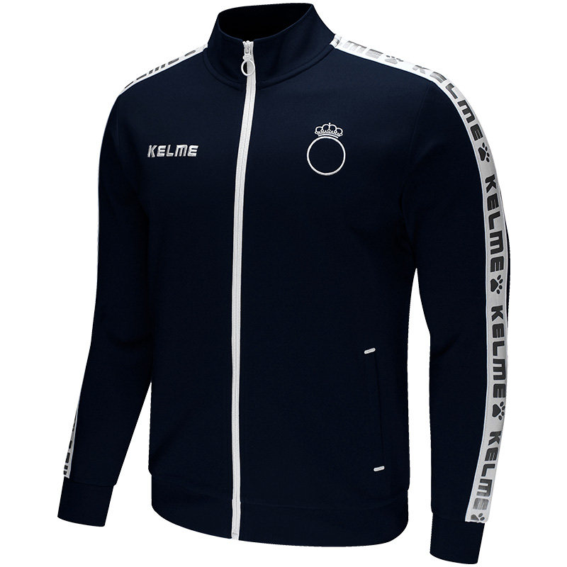 kelme卡尔美男装运动外套2018秋季新款舒适针织休闲服拉链开衫