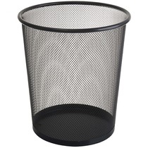Iron net trash can household paper basket large round waste paper basket barrel shaped metal breathable simple bedroom