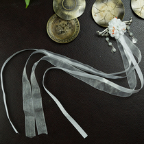 Ancient clothing hair accessories ancient style Hanfu accessories color silk ribbon hair clip tassel cos fish mouth clip hair accessories