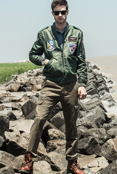 帅气男人范,飞行员夹克衬魅力