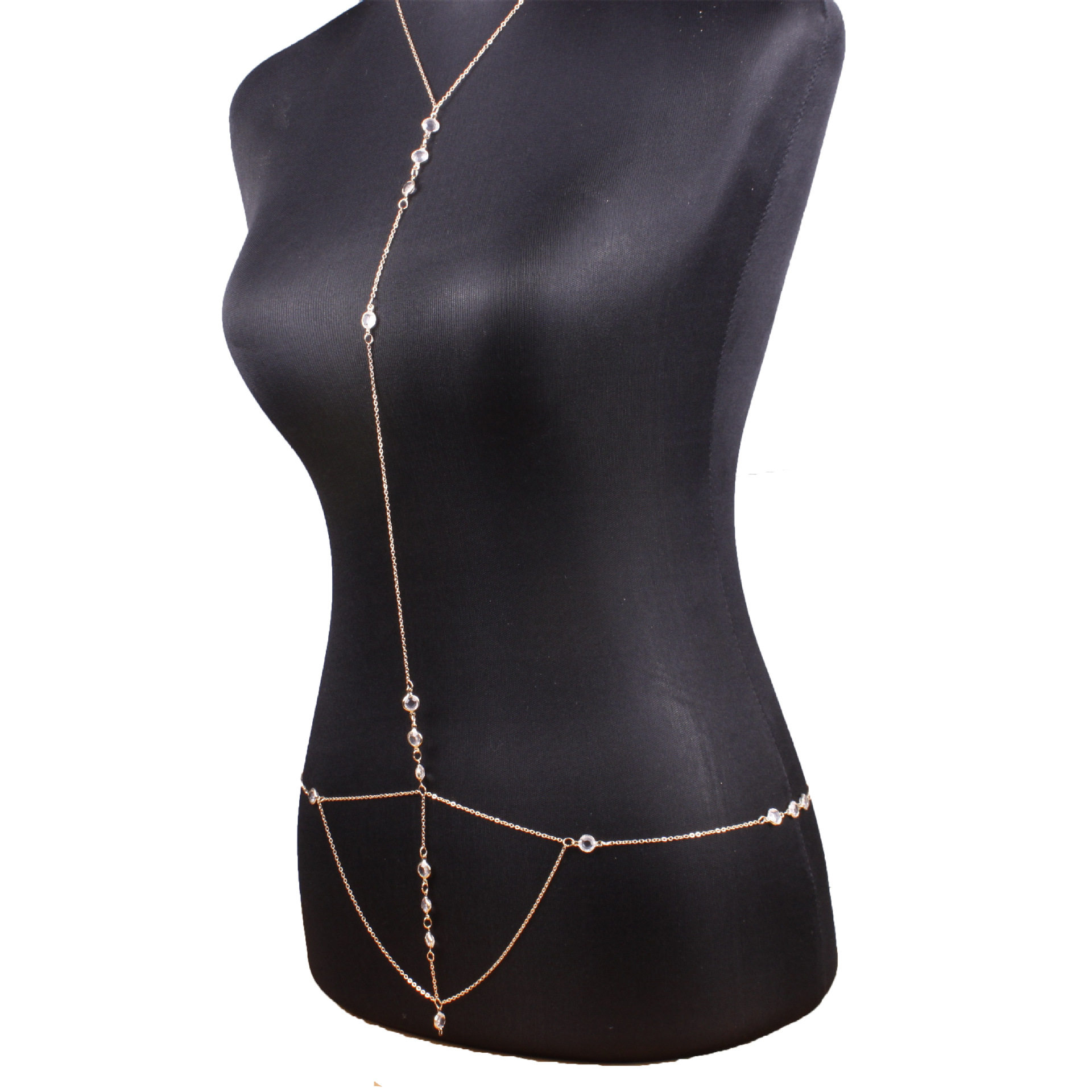 新品热销款欧美时尚原创简约性感水钻文胸链 比基尼身体链