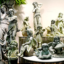 European courtyard glass fiber reinforced plastic sculpture Lady Flower Fairy angel boy character modeling garden grass decoration decoration