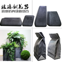 Special-shaped inclined glass fiber reinforced plastic resin flower bottle balcony bottom corner simulation green plant combination potted landscape