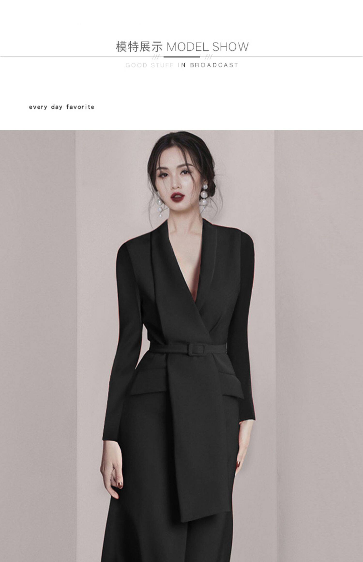 黑色法式小礼服2020新款气质高端聚会平时可穿年会派对西装连衣裙