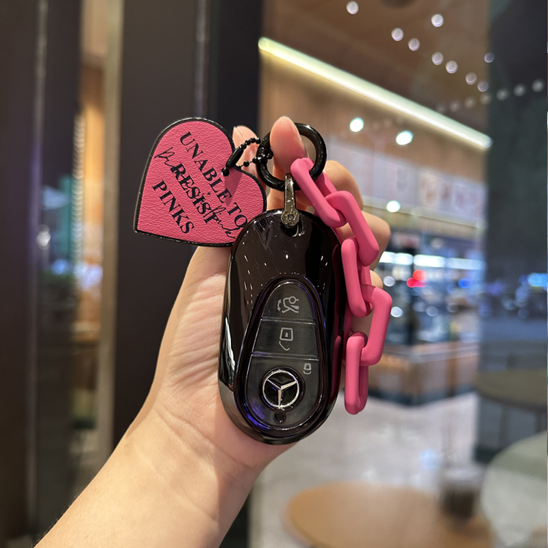 ins Rush Car Key Cover Shell Buckle c260l Sweet Cool e300l Black Powder a200 New GLB Girls S Class Advanced Sensation-Taobao