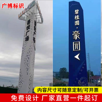 Large spiritual barrier vertical guide sign Outdoor stainless steel billboard Shopping mall guide sign vertical card customization