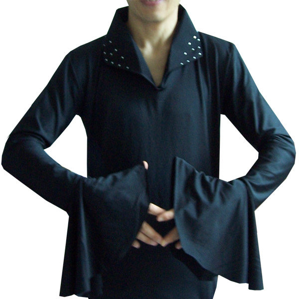 新款特价男士拉丁舞服装 男款拉丁服 比赛服 三步踩舞蹈服上衣y-5_7折