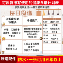 Weekly Healthy Recipe Sheet Toddler Food Supplement Plan Sheet Weekly baby growth record Magnetic wall sticker diet plan