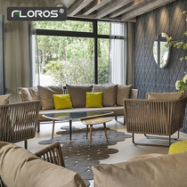 Outdoor vine sofa small tea group of Fuji canoe recreational sofa balcony table and chair Nordic indoor and outdoor vine chair courtyard