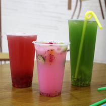 Disposable plastic cup milk tea cup 90 mouth thick light Cup 500 700ml juice cold drink cup with lid