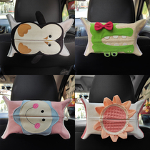 Cotton and linen fabric tissue bag Household car tissue box Simple car paper box set car hanging tissue box