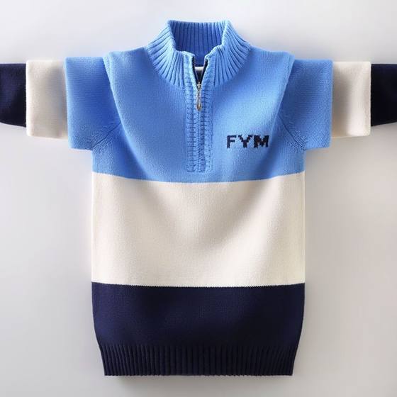 Boys sweater autumn and winter new style plus velvet thickened cotton sweater pullover stand collar medium-sized kids Korean style thread
Boys sweater autumn and winter new style plus velvet thickened cotton sweater pullover stand collar medium-sized kids Korean style thread