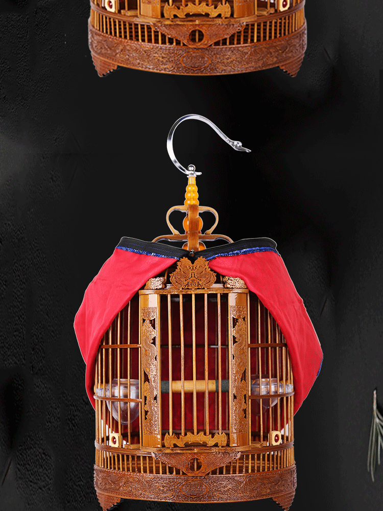 老料画眉鸟笼子云南四川竹制八哥鸟笼加厚笼布水晶葫芦全套包邮