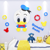 Tang Old Duck Cartoon Sticker Acrylic Wall Sticker painting 3d Solid Kindergarten Childrens room Baby bedroom headboard decoration