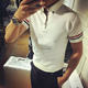 Summer Korean lapel polo shirt male TB wind short-sleeved T-shirt business casual Paul shirt cotton slim bottoming shirt Summer Korean lapel polo shirt male TB wind short-sleeved T-shirt business casual Paul shirt cotton slim bottoming shirt