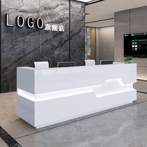 Modern paint front desk Reception desk Company office front desk table Beauty salon cashier Bar counter Welcome desk