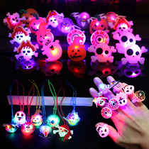 Halloween Toy Luminous Ring Led Flash Top Finger Light Children Seven Colorful Luminous Hand Ring Gifts