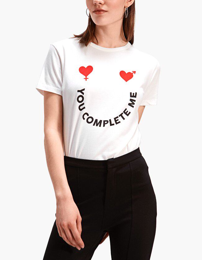 stradivarius 人造宝石装饰食物印花 t 恤 02607122004