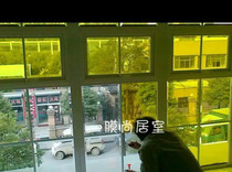 Yellow glass film Hotel shopping mall club store sliding door window two-way transparent transparent color film color change sticker