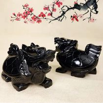 Natural Black Yaoyao Dragon Turtle Pendulum with Treasure House Living Room feng shui Black Dragon Turtle Guan Guan Chaonguan Financial Position Living Room Decoration Pendulum