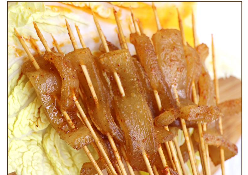 怡亿源猪皮小串200串一包夺命铁板油炸串商用冷冻半成品烤串食材