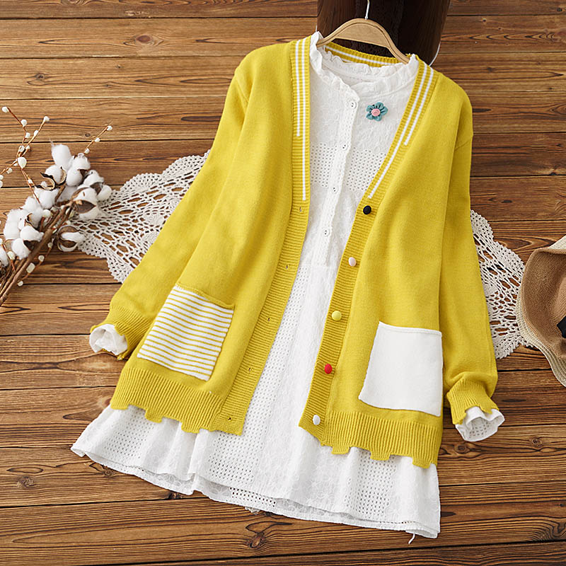 2019 pregnant women's new cardigan suit fashion color buckle zigzag hem soft small coat with cotton lined autumn