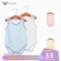Baby vest shirt baby Summer sleeveless thin triangle ha clothes newborn summer pajamas conjoined clothes