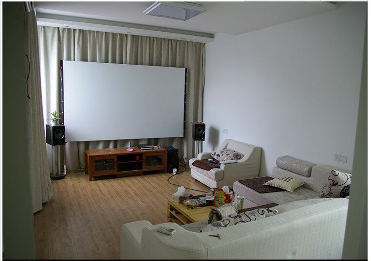 Экран для проектора 定做折叠简易白软幕布72寸-100寸-200寸画框幕布投影墙布抗光便捷