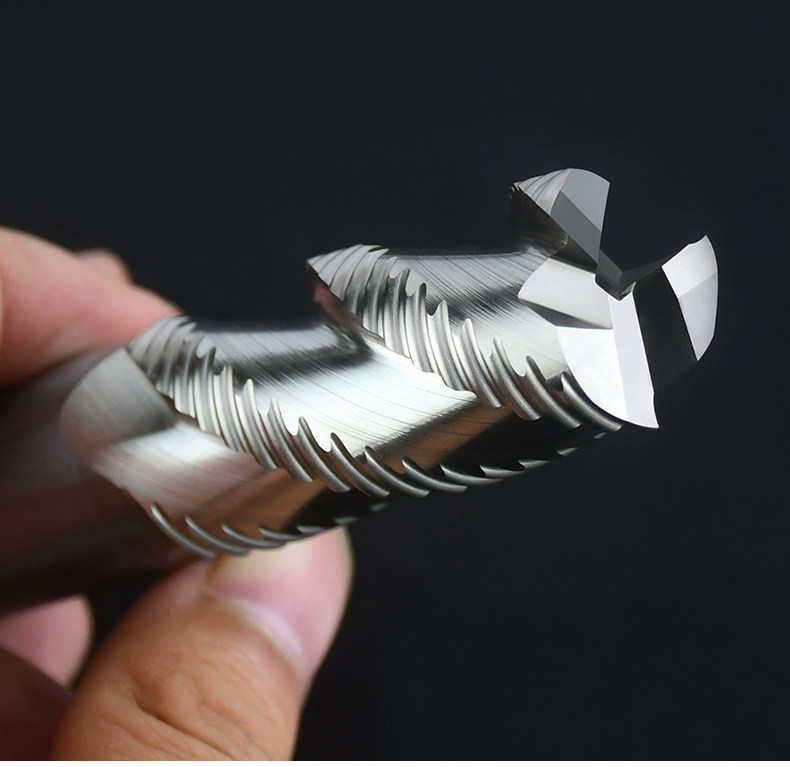 3刃加长白钢粗皮铝用铣刀铝用粗皮铣刀加长铝合金铣刀开粗刀波刃8