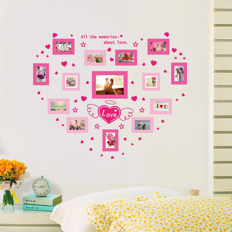 创意照片墙可移除墙贴纸客厅电视背景墙装饰相框相片墙上布置贴画