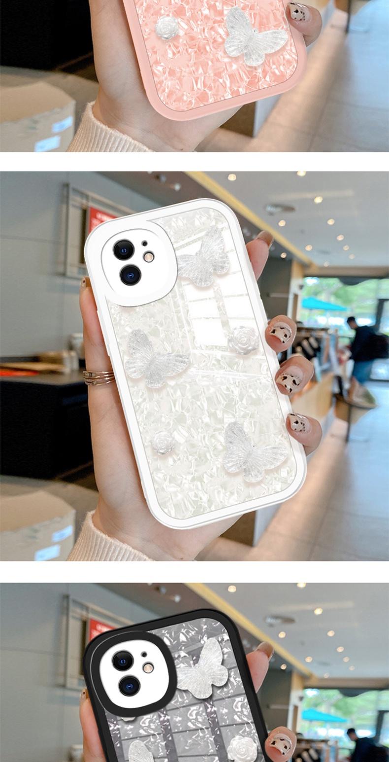 立体蝴蝶简约贝壳纹适用iphone11手机壳ip十一promax新款se2苹果14max