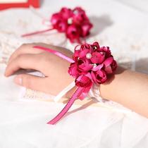 Wedding celebration supplies Bride wrist flower Korean wedding simulation corsage fabric bridesmaid sister hand flower