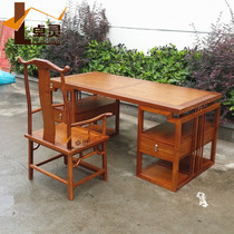 Hedgehog Purple Sandalwood New Chinese Desk Red Wood Furniture Book Room Writing Desk Flowers Pear Wood Desk Solid Wood Furniture Custom