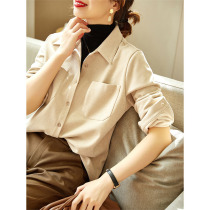 Abrasive Sweater Shirt Woman 2021 Spring new design Sensation Stack Wearing Long Sleeve Blouse Retro Port Taste Beating Undershirt Jacket