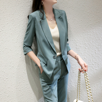 Dai green small suit jacket female 2020 Autumn New White temperament slim body slim workplace suit two-piece suit