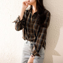 Retro Port Style Subshirt Woman Design Sensation Small Crowdlining Dress Single Row Button 100 Hitch Easy Hitting Bottom Long Sleeve Blouse