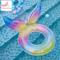 Childrens swimming circle Mermaid Red armpit ring thickens cute girls 3 - 9 years old 6 students pink swimming circle