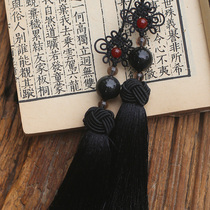 Pigs trotters handmade zootee brooch disc buckle cheongsam tea suit obsidian Apache