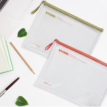 Kingdeli PVC grid zipper bag CHECK document information bag A4 student stationery FB8036 FB8038 FB8711 Transparent business office waterproof exam papers
