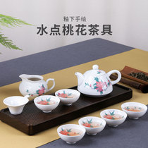 Kung Fu Tea Set Liling Porcelain Hand-painted Ten Piece Set Simple Office Home Teapot Tea Cup Gift Set Tea Set