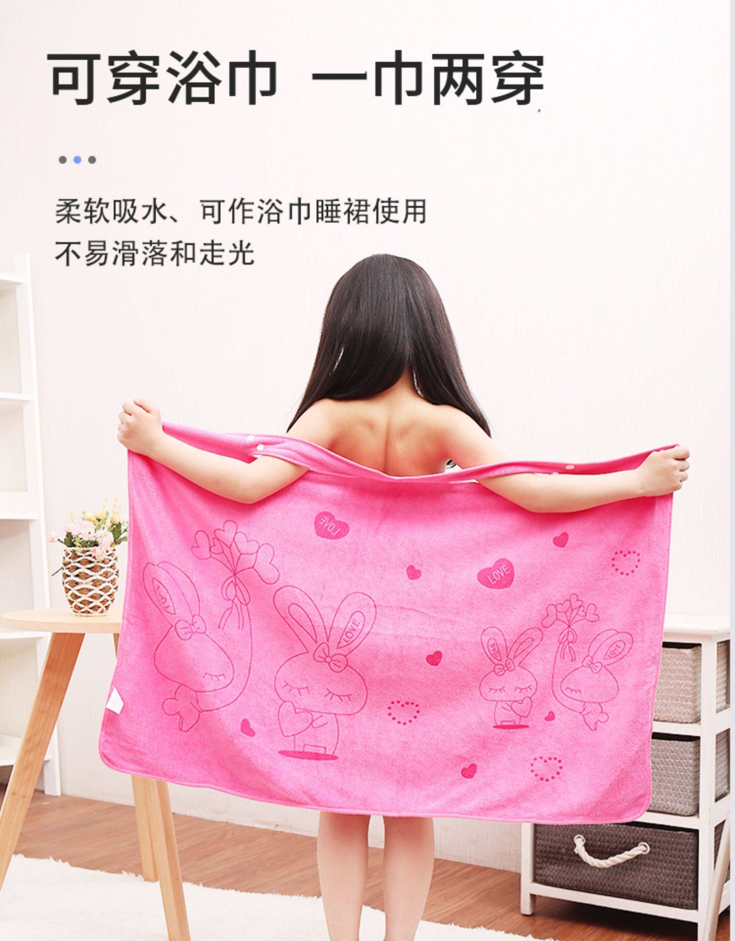 儿童可穿浴巾小女孩子可裹吊带浴裙浴袍小公主学生纯棉柔软春夏款