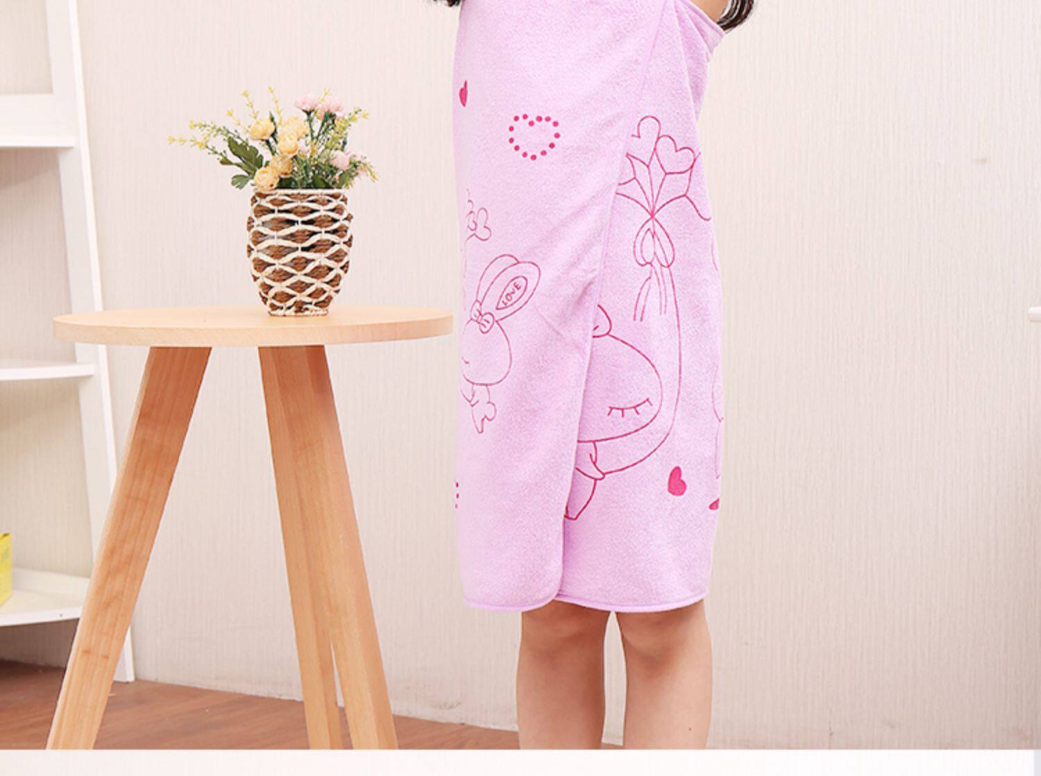 儿童可穿浴巾小女孩子可裹吊带浴裙浴袍小公主学生纯棉柔软春夏款