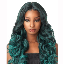 Dream Green fashion European and American fan wig Female long curly hair full head cover type Water ripple medium split large wave wig head cover