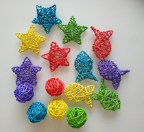 (20) VINE PAPER CARROTS RATTAN Grinding Teeth Toy Rattan Small Fish Pentagram Hamster Grinding