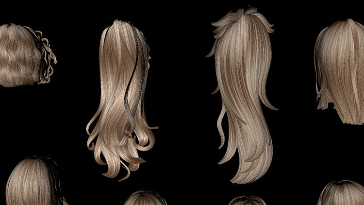 c4d角色头发模型库