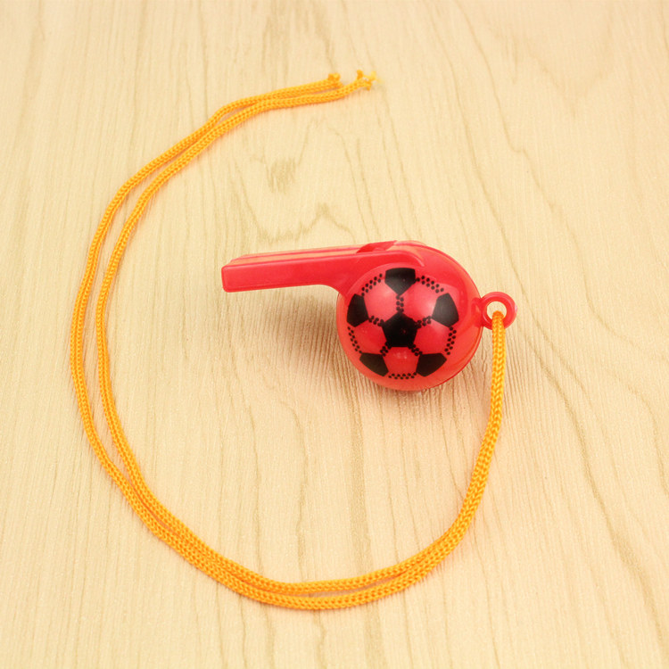 笑脸足球口哨 喇叭带挂绳啦啦队助威道具 印花哨子幼儿园礼品赠品