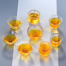 Japanese hammered glass tea cup Master cup High temperature glass Gold small teacup Transparent master Kung Fu tea set